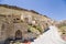 Urgup, Turkey. Ruins facades abandoned cave houses in the old town