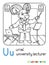 Urial or ram university lecturer ABC coloring book