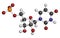 Uridine monophosphate (UMP, uridylic acid) nucleotide molecule. Building block of RNA. Atoms are represented as spheres with