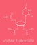 Uridine triacetate drug molecule. Used as antidote to treat chemotherapy overdoses. Skeletal formula.