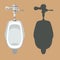 Urinal set vector illustration flat style front