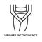 Urinary incontinence flat line icon. Vector illustration of a person who wants to use the toilet. Diabetes symptom