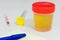 Urine container for testing and laboratory instruments.  The concept of biochemical composition analysis for medical purposes