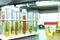 Urine sample test for nitrite or amorphous urates - laboratory test tubes in modern chemistry clinic, medical 3D illustration