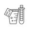 Urine test flask icon. Simple line, outline vector of urology icons for ui and ux, website or mobile application