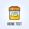 Urine test in a plastic jar icon, urinalysis, diagnosis bottle