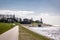 Urk Netherlands, lighthouse of Urk on a bright summer day with no people by the lake ijsselmeer