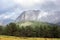 Urkiola mountain range with mist