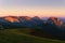 Urkiola mountain range at sunrise