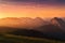 Urkiola mountain range at sunset