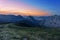 Urkiola mountain range at twilight