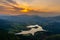 Urkulu reservoir from Orkatzategi mountain, Guipuzcoa, Spain