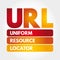 URL - Uniform Resource Locator acronym, technology concept background