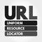 URL - Uniform Resource Locator acronym, technology concept background