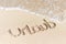 Urlaub Written On Sand By Water Surf