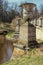 The urns of the Visconti bridge in the Pavlovsk park.