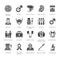 Urology vector flat glyph icons. Urologist, bladder, kidneys, adrenal glands, prostate. Medical pictograms for clinic