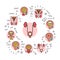 Urology web banner. Infographics with linear icons