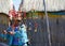 UROS FLOATING ISLANDS, PUNO, PERU. MAY 31, 2013: Unidentified native woman wearing traditional cloths, selling souvenirs