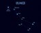 Ursa Major constellation, vector illustration with the names of basic stars