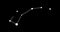 Ursa Minor constellation. Stars in the night sky. Constellation in line art style in black and white. Cluster of stars and