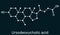 Ursodeoxycholic acid, ursodiol, UDCA molecule. It is used as cholagogue and choleretic in the treatment of cholelithiasis, biliary