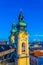 Ursulinenkirche church situated on the Landstrasse street in the Austrian city Linz with a sculpture of white angel