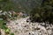 Urubamba or Willkanuta river near Machu Picchu pueblo. Peru