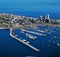 uruguay city of punta del este aerial view with luxurious yachts