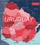 Uruguay country detailed editable map