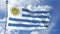 Uruguay Flag in a Blue Sky