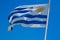 Uruguay flag flapping in wind