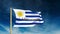 Uruguay flag slider style with title. Waving in