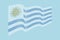 Uruguay flag vector on blue background. Wave stripes flag, line illustration.