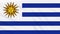 Uruguay flag waving cloth, background loop