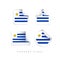 Uruguay Label Flags Vector Template Design