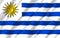 Uruguay realistic flag illustration.