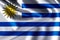 Uruguay realistic flag illustration.