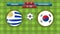 Uruguay and South Korea soccer match template