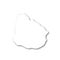 Uruguay - white 3D silhouette map of country area with dropped shadow on white background. Simple flat vector