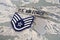 US AIR FORCE branch tape and Staff Sergeant rank patch and dog tags on digital tiger-stripe pattern Uniform