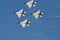 US Air Force Thunderbird fighter jets performing aerial maneuvers during an air show in Atlanta, GA