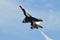 US Air Force Thunderbird fighter jets performing aerial maneuvers during an air show in Atlanta, GA