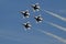 US Air Force Thunderbird fighter jets performing aerial maneuvers during an air show in Atlanta, GA