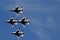 US Air Force Thunderbird fighter jets performing aerial maneuvers during an air show in Atlanta, GA