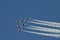 US Air Force Thunderbird fighter jets performing aerial maneuvers during an air show in Atlanta, GA