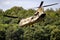 US Army Boeing CH-47F Chinook transport helicopter leaving an airbase in The Netherlands - July 6, 2020