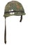 US Army helmet Vietnam war period with camouflage cover goggles and dog tags