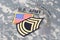 US ARMY Master Sergeant rank patch, special forces tab, flag patch, with dog tag on camouflage u