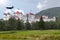 US Army plane flies over Mt Washington hotel